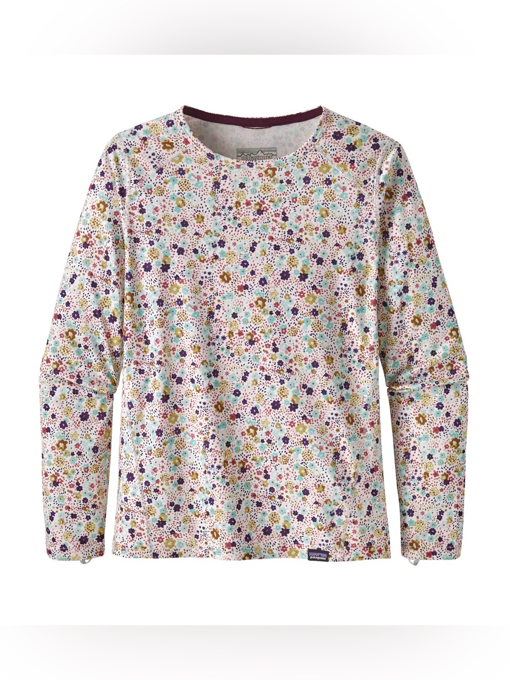 Patagonia Girls Capilene Crew Long Sleeve Shirt Flowers Baselayer XXL 16-18